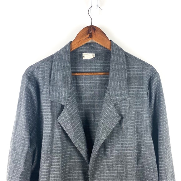 Modern Essentials Striped Dark Gray Blazer Large - Picture 8 of 9